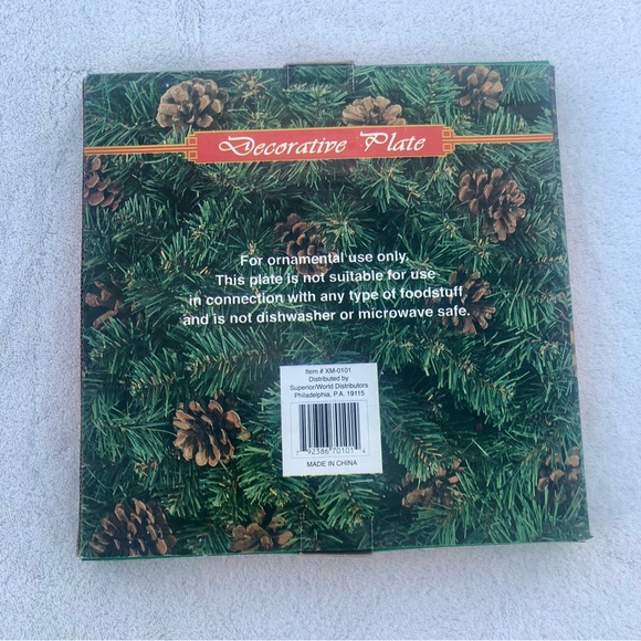 Snowman Decorative Plate 8" Christmas Holiday Red Cardinal Teddy Bear - Picture 3 of 7